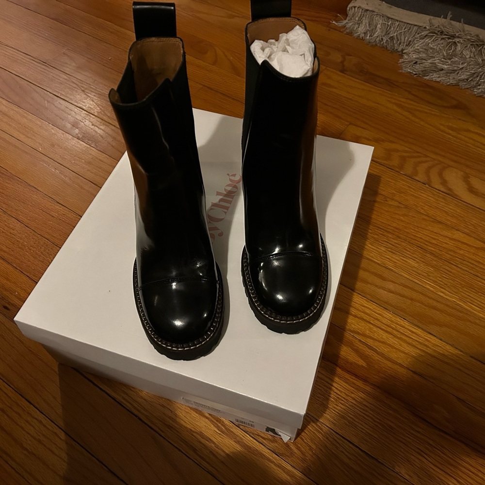 Black Leather Ankle Boots